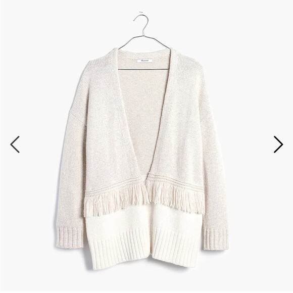 Madewell Colorblock Fringe Cardigan Sweater Small - Picture 1 of 8